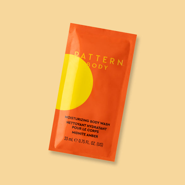 PATTERN
BODY
MOISTURIZING BODY WASH
NETTOYANT HYDRATANT
POUR LE CORPS
MIDNITE AMBER
23 mL e 0.75 FL. OZ. (US)