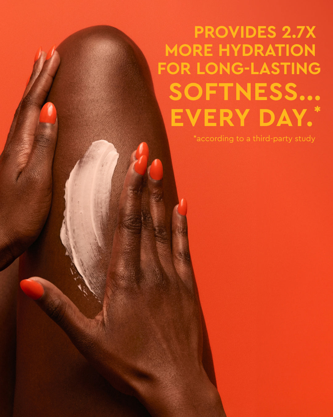 Daily Hydration Body Bundle - PATTERN Beauty by Tracee Ellis Ross Daily Hydration Body Bundle on dark skin with cream applied and orange background text.